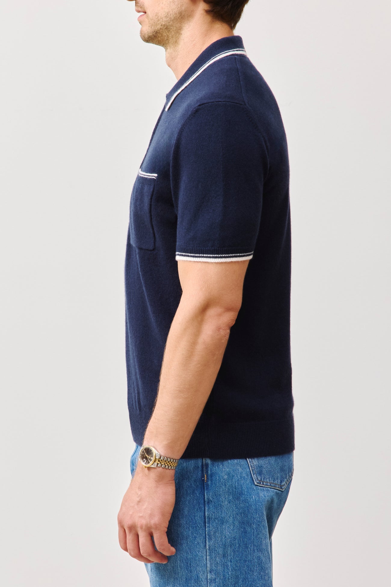 ALDRICH CASHMERE QUARTER-ZIP POLO SHIRT