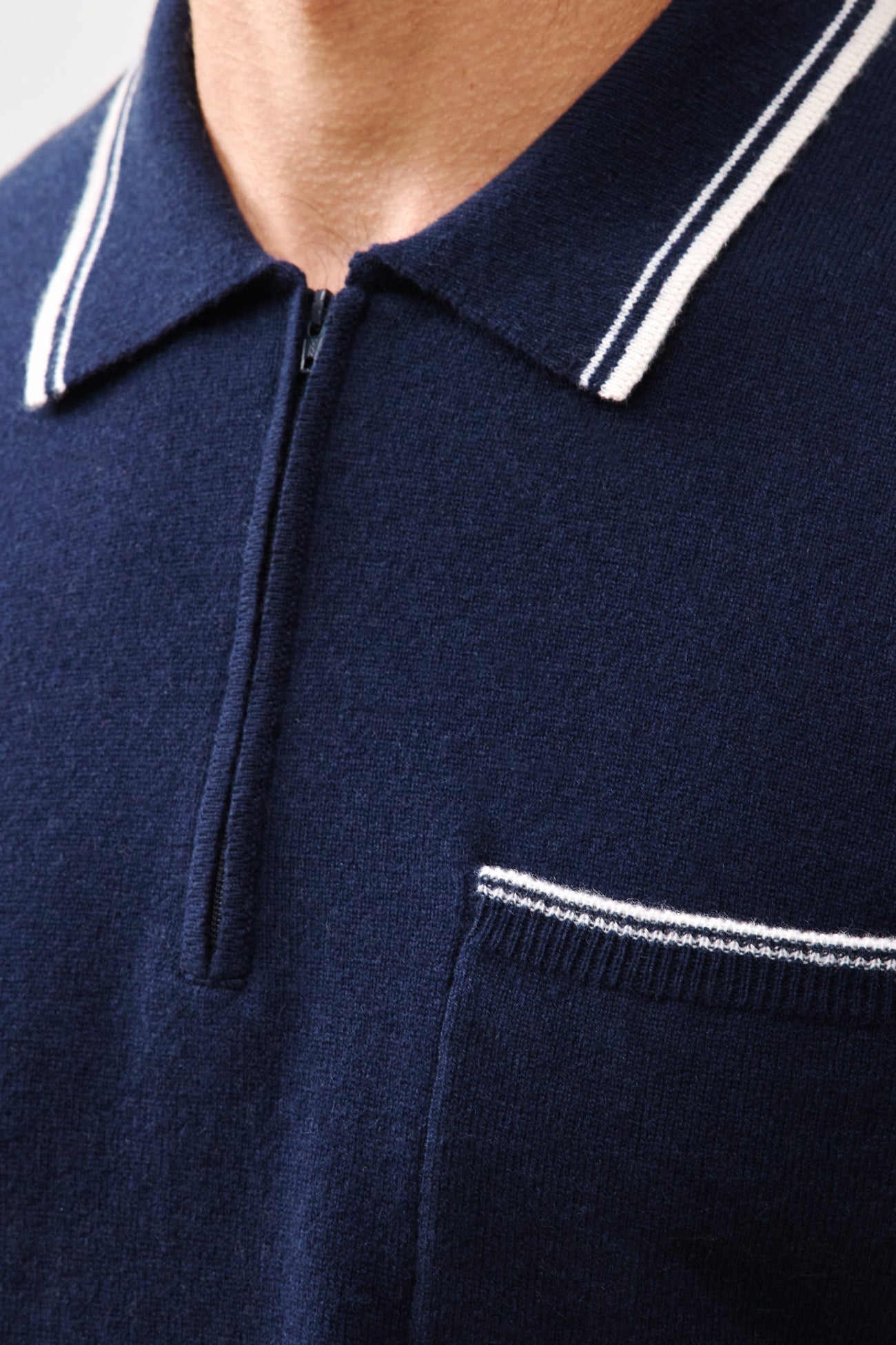ALDRICH CASHMERE QUARTER-ZIP POLO SHIRT